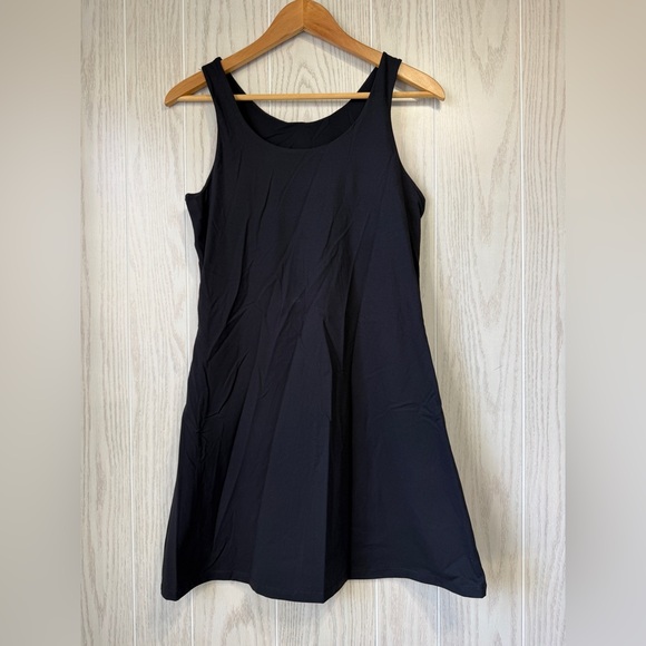 Mono B Size L EUC Black Recycled Nylon Scoop Neck Activewear Dress - Picture 1 of 4